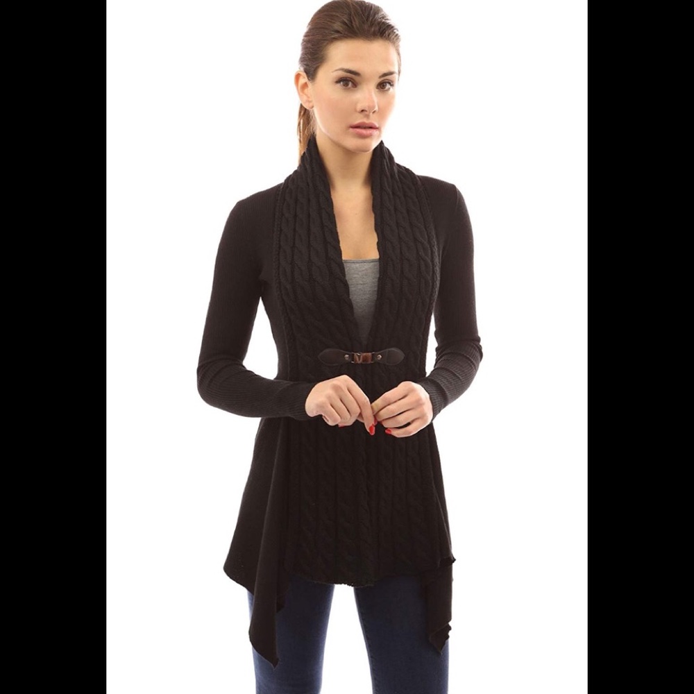 Pattyboutik black buckle cardigan size S